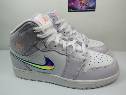 JORDAN 1 MID KIDS BARELY GRAPE IRIDESCENT EN CAJA (25 MEX)