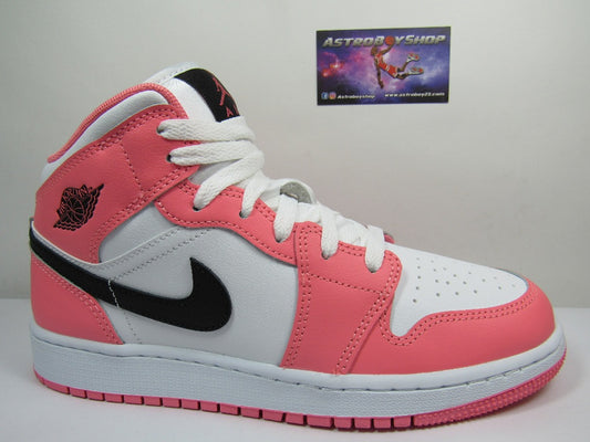 JORDAN 1 MID KIDS PINK GAZE EN CAJA
