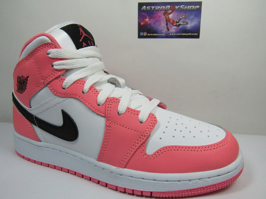 JORDAN 1 MID KIDS PINK GAZE EN CAJA