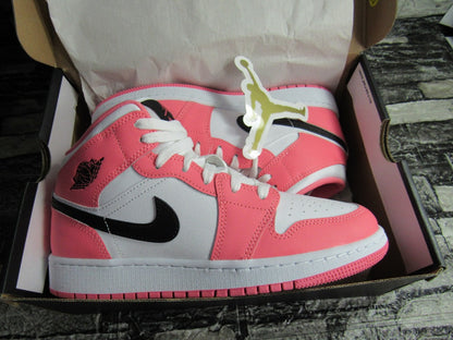 JORDAN 1 MID KIDS PINK GAZE EN CAJA