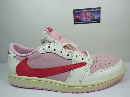 JORDAN 1 LOW X TRAVIS SCOTT TROPICAL PINK EN CAJA