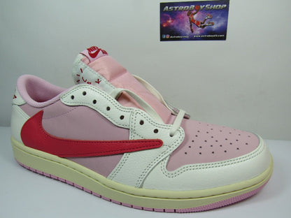 JORDAN 1 LOW X TRAVIS SCOTT TROPICAL PINK EN CAJA