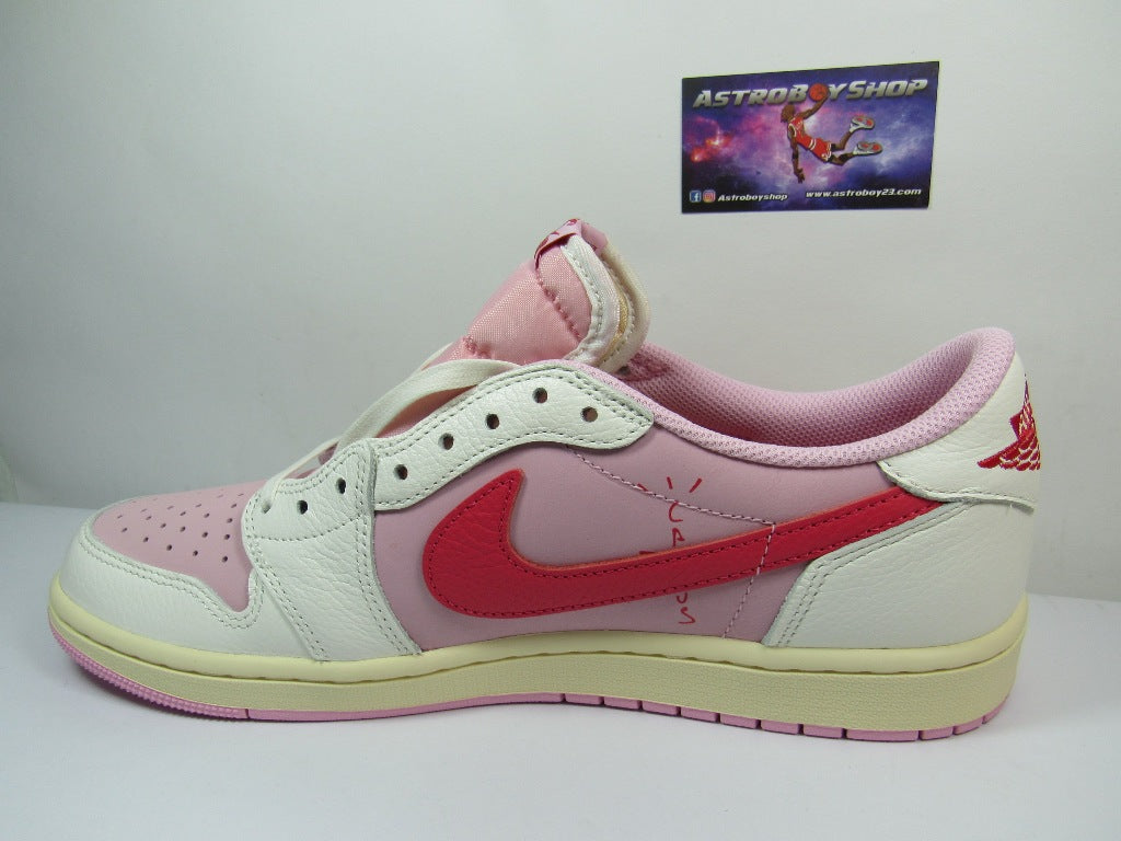 JORDAN 1 LOW X TRAVIS SCOTT TROPICAL PINK EN CAJA