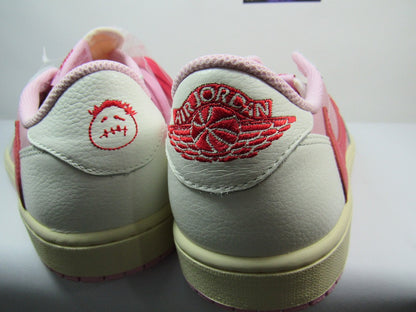 JORDAN 1 LOW X TRAVIS SCOTT TROPICAL PINK EN CAJA