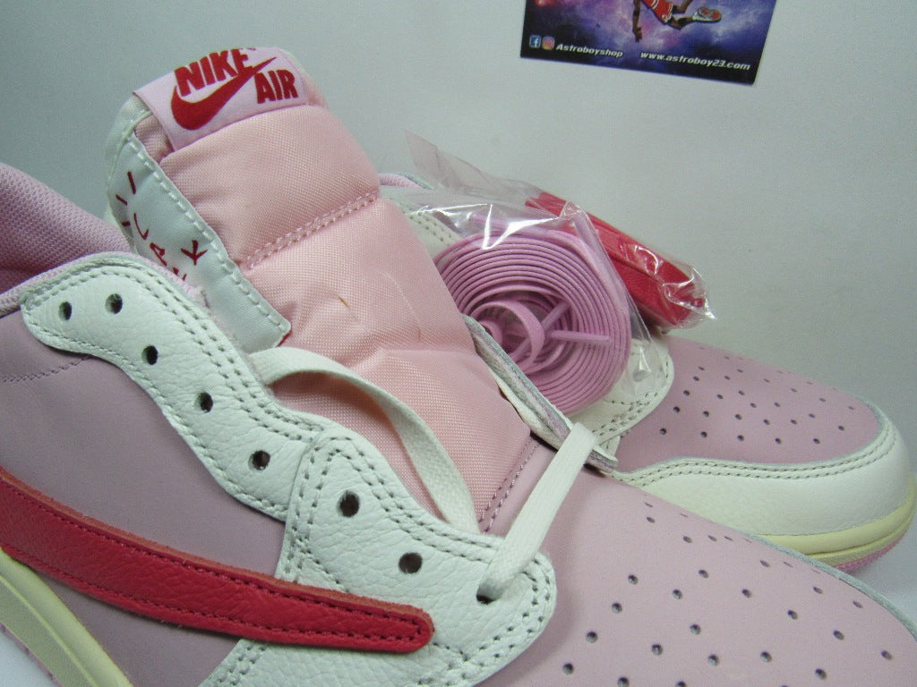 JORDAN 1 LOW X TRAVIS SCOTT TROPICAL PINK EN CAJA
