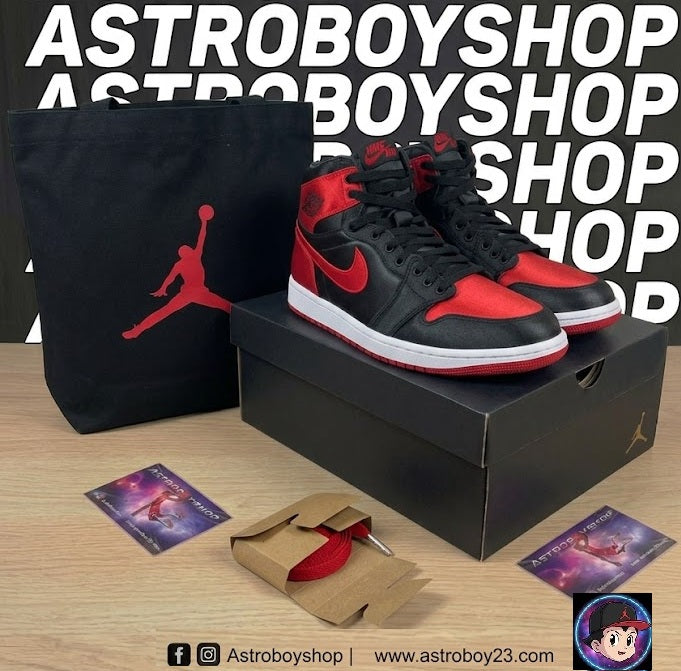JORDAN 1 HIG (WMNS) SATIN BRED EN CAJA CON EXTRA LACES