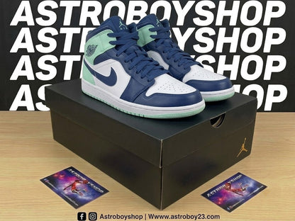 JORDAN 1 MID BLUE MINT EN CAJA