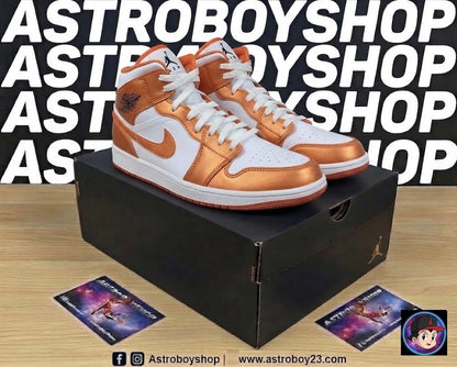 JORDAN 1 MID METALLIC ORANGE EN CAJA