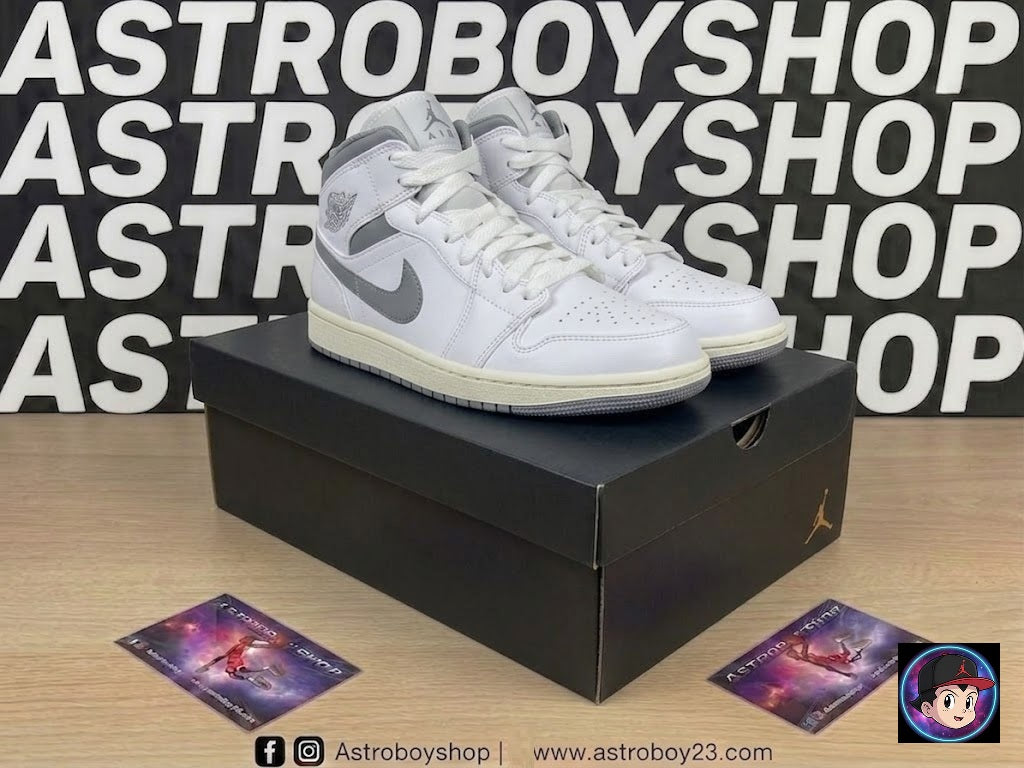 JORDAN 1 MID NEUTRAL GREY EN CAJA