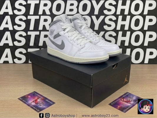 JORDAN 1 MID NEUTRAL GREY EN CAJA