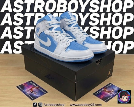 JORDAN 1 MID SE PATENT LEGEND BLUE EN CAJA