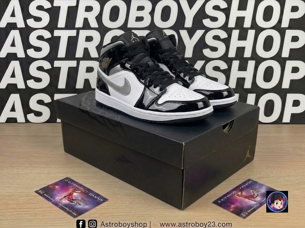JORDAN 1 MID SE SILVER PATENT EN CAJA