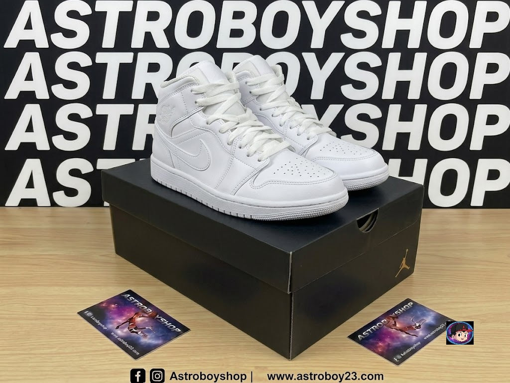 JORDAN 1 MID WHITE MONOCROMATIC EN CAJA