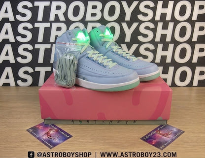 JORDAN 2 X J BALVIN FOSFORECENTES CON LUZ EN LENGUETA EN CAJA