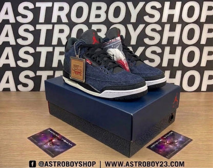 JORDAN 3 X LEVIS BLUE INDIGO EN CAJA
