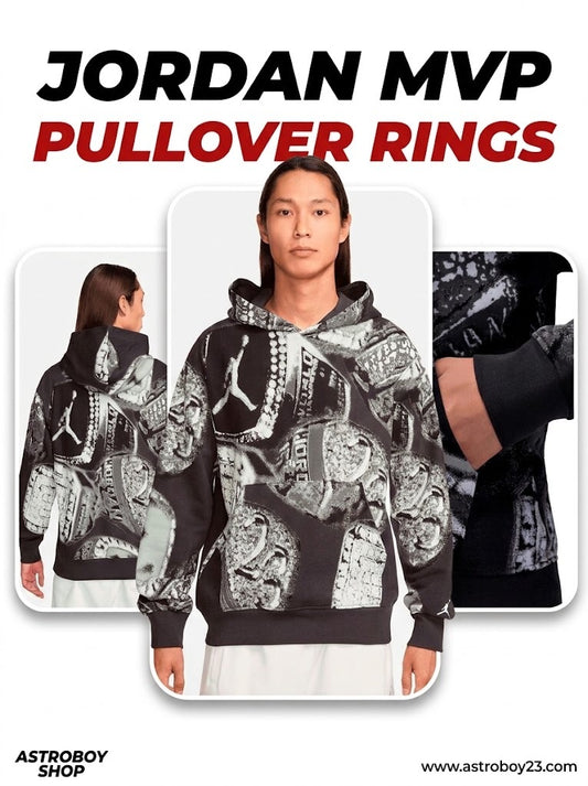 SUDADERA JORDAN PULLOVER MVP RINGS BLACK (XL)