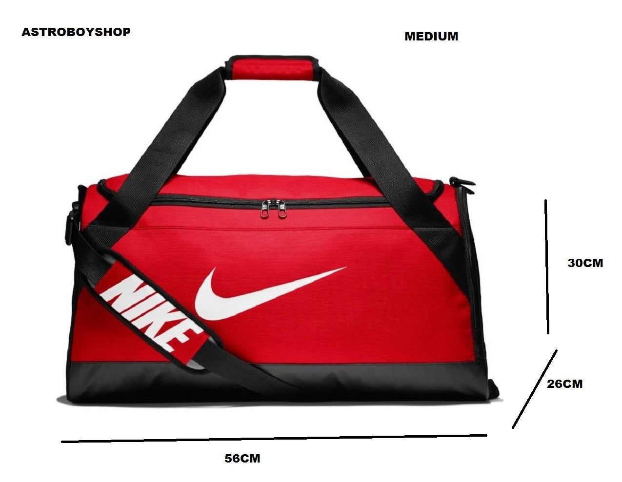 MALETA NIKE BRASILIA RED MEDIUM 61L 56x30x26cm ASTROBOYSHOP SNEAKER STORE