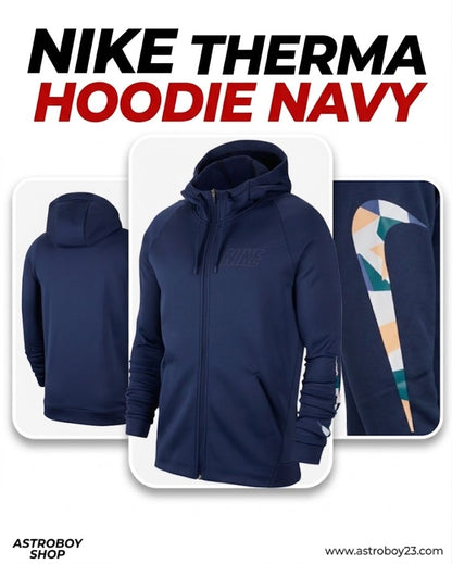 CHAMARRA NIKE THERMA NAVY CON CAPUCHA