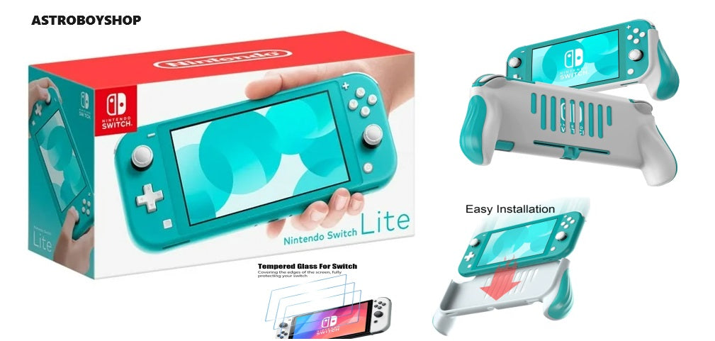 NINTENDO SWITCH LITE TURQUESA CON FUNDA Y MICA PROTECTORA EN CAJA 32GM