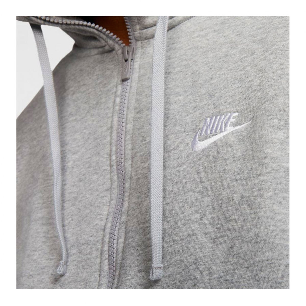 SUDADERA NIKE NSW CLUB FLEEXE GREY FUL ZIP DE ALGODON