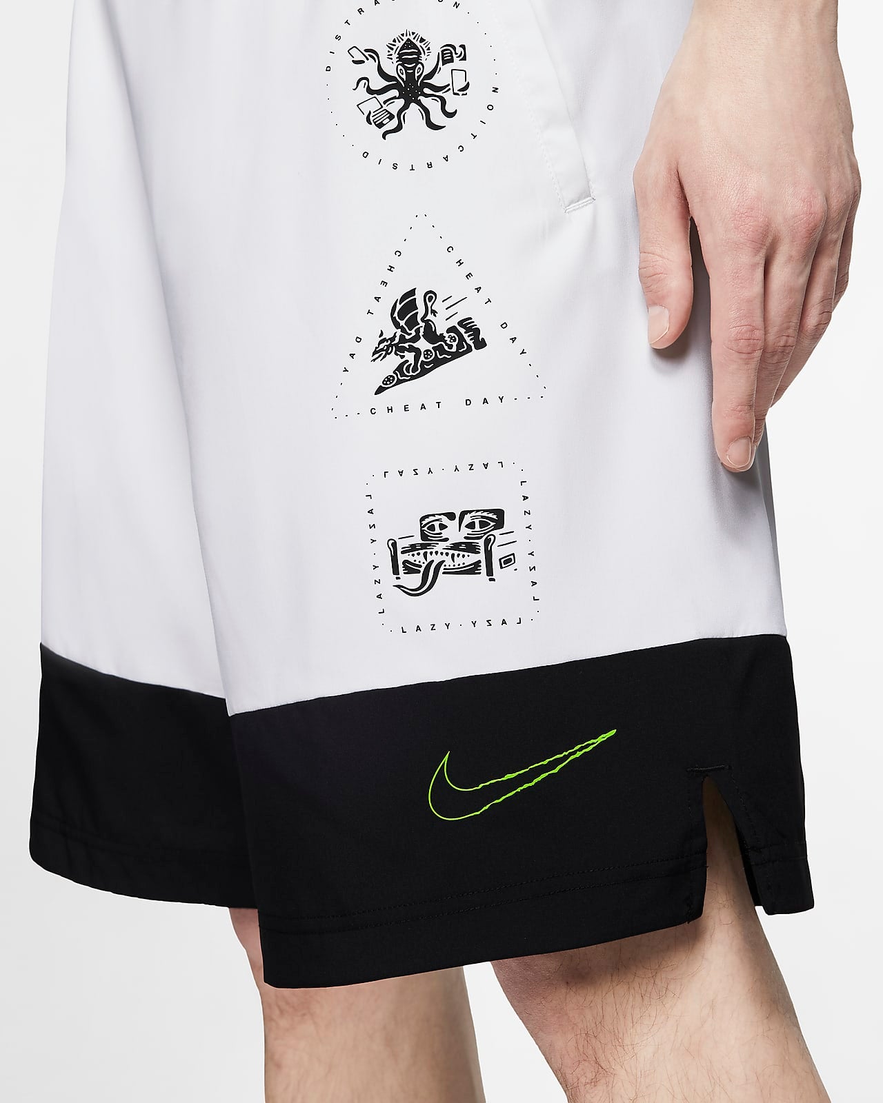 SHORT NIKE FLEX WHITE VOLT "LOGOS" TRAINING