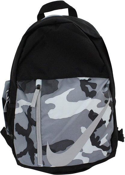 MOCHILA NIKE ELEMENTAL CAMO BLACK GREY CON LAPICERA ESCOLAR