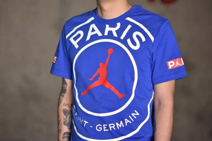 PLAYERA JORDAN X PSG BLUE BIG LOGO