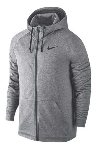 Chamarra Nike Therma Full Zip Hoodie Dri-fit Gris
