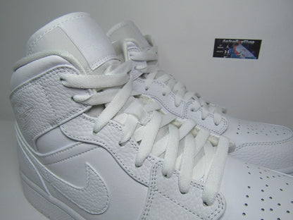 JORDAN 1 MID TRIPLE WHITE LEATHER EN CAJA