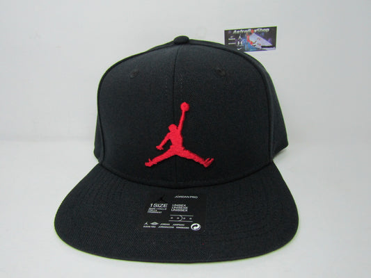 GORRA JORDAN JUMPMAN PLANA BLACK GYM RED 2019 BORDADO GRUESO