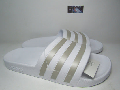 SANDALIAS ADILETTE AQUA SLIDE SILVER  EN CAJA