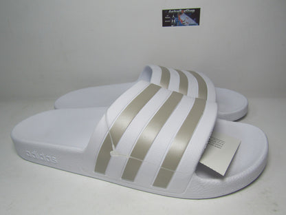 SANDALIAS ADILETTE AQUA SLIDE SILVER  EN CAJA