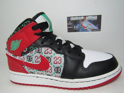 JORDAN 1 MID GS KIDS CHRISTMAS NAVIDAD EN CAJA