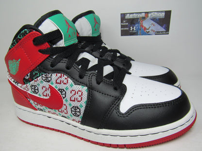 JORDAN 1 MID GS KIDS CHRISTMAS NAVIDAD EN CAJA