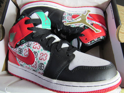 JORDAN 1 MID GS KIDS CHRISTMAS NAVIDAD EN CAJA