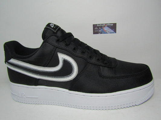 NIKE AIR FORCE ONE "REVERSE STITCH" BLACK DE LONA EN CAJA