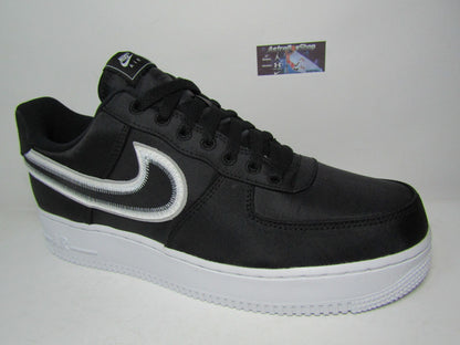 NIKE AIR FORCE ONE "REVERSE STITCH" BLACK DE LONA EN CAJA