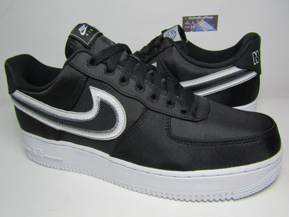 NIKE AIR FORCE ONE "REVERSE STITCH" BLACK DE LONA EN CAJA