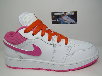 JORDAN 1 LOW KIDS WHITE PINK EN CAJA