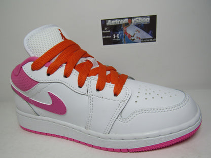 JORDAN 1 LOW KIDS WHITE PINK EN CAJA