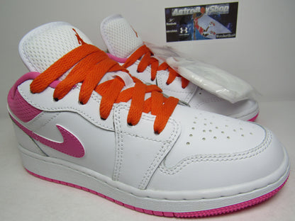JORDAN 1 LOW KIDS WHITE PINK EN CAJA