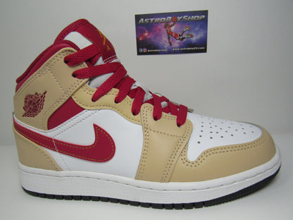 JORDAN 1 MID KIDS ONYX CARDINAL EN CAJA