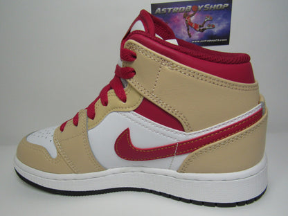 JORDAN 1 MID KIDS ONYX CARDINAL EN CAJA