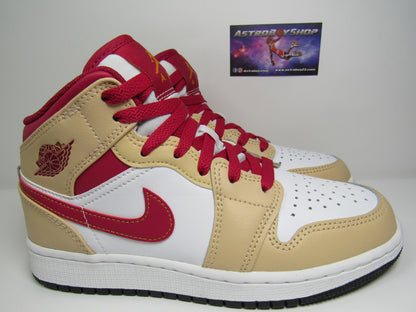 JORDAN 1 MID KIDS ONYX CARDINAL EN CAJA