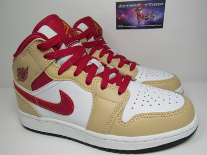 JORDAN 1 MID KIDS ONYX CARDINAL EN CAJA