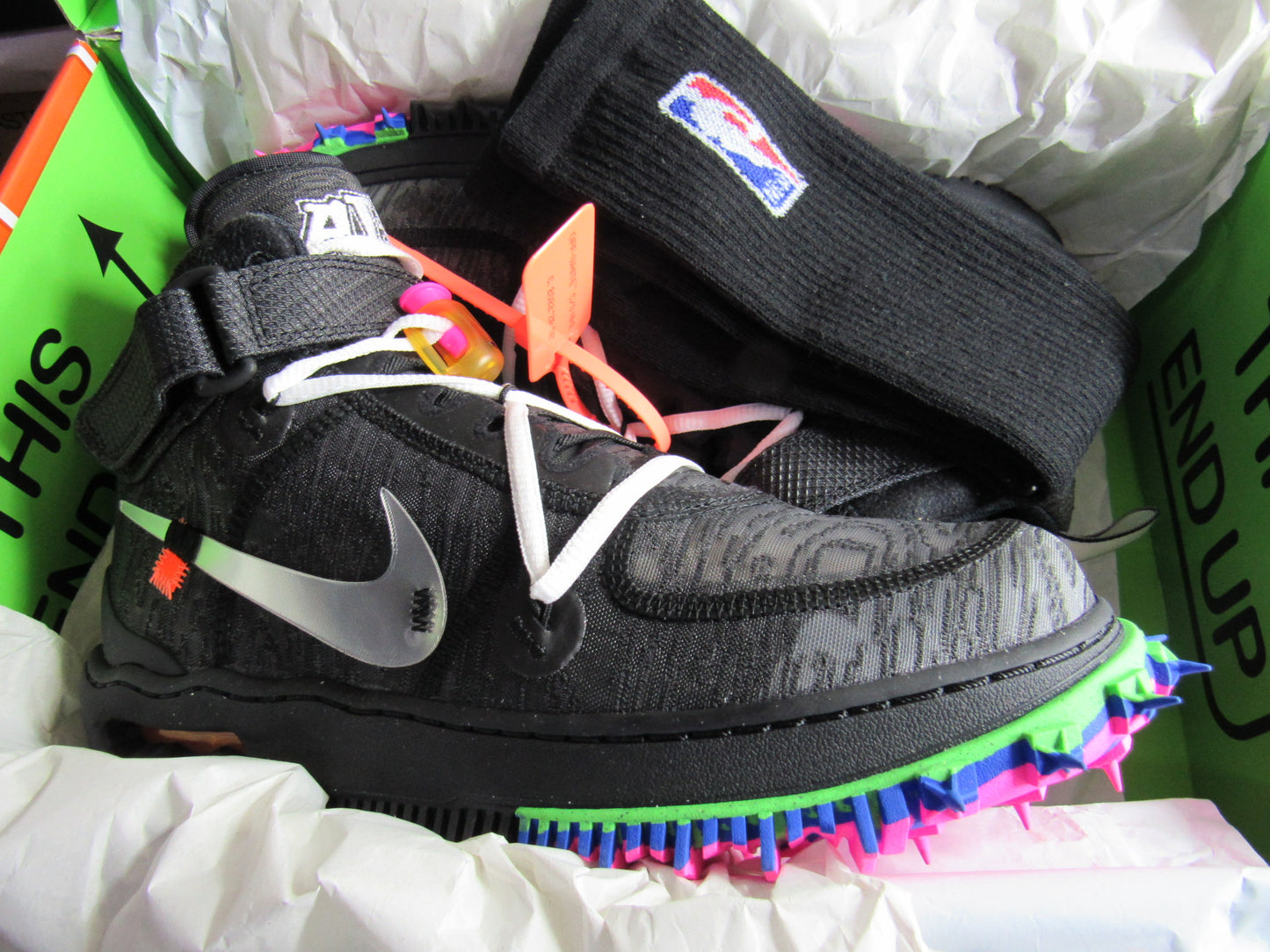 NIKE AIR FORCE ONE X OFF WHITE BLACK EN CAJA