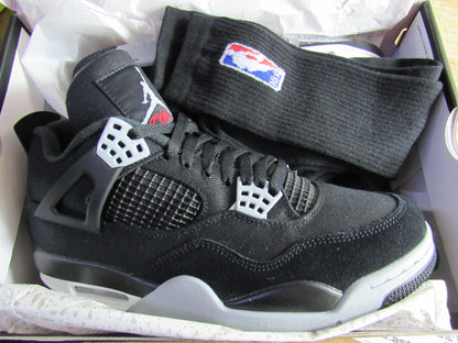JORDAN 4 CANVAS BLACK EN CAJA