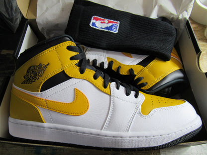 JORDAN 1 MID WHITE GOLD EDITION EN CAJA