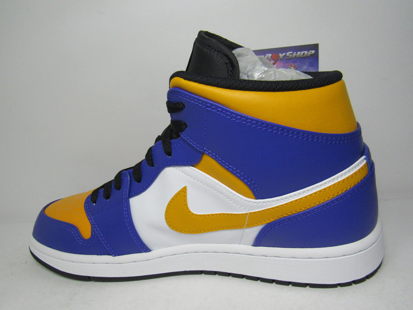 JORDAN 1 MID LAKERS EN CAJA