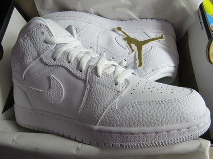 JORDAN 1 MID KIDS WHITE EN CAJA